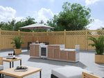 NewAge Outdoor Kitchens Stainless Steel 4-Piece Cabinet Set with Sink, Bar, Grill Cabinet and Fridge-66383-Garage Giant 