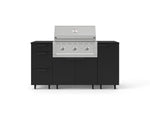 NewAge Outdoor Kitchens Outdoor Grill Island Stainless-Steel 6-Piece Cabinet Set with Casters 1 Door, 3 Drawer, Grill Cabinet, Performance Grill and Dekton in Sirius Countertops - (Liquid Propane) 