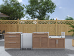 NewAge Outdoor Kitchens Stainless Steel 4-Piece Cabinet Set with 3-Drawer, Bar, Grill Cabinet and Fridge-67889-Garage Giant 