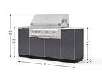 NewAge Outdoor Kitchens Outdoor Grill Island Aluminum 5-Piece Cabinet Set with Sink, 1 Door, Grill Cabinet, Platinum Grill and Stainless Steel Countertop - (Liquid Propane) 