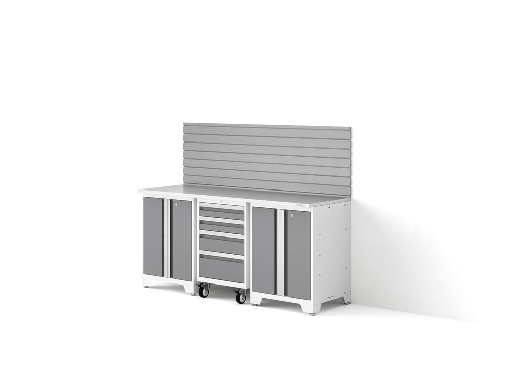 NewAge Garage Cabinets Bold XL Series 4PC Garage Cabinetry Set, 20-24 Gauge Steel, Fully Welded, 72