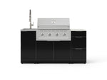 NewAge Outdoor Kitchens Outdoor Grill Island Aluminum 5-Piece Cabinet Set with Sink, 3 Drawer, Grill Cabinet, Performance Grill and Stainless Steel Countertop - (Natural Gas) 