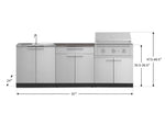 NewAge Outdoor Kitchens Stainless-Steel 5-Piece Cabinet Set with Bar, Sink, Grill Cabinet, Performance Grill, and Countertop-71282-Garage Giant 