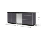 NewAge Outdoor Kitchens Aluminum 5-Piece Cabinet Set with 3-Drawer, 2-Door Cabinet, Countertops and Fridge-72114-Garage Giant 