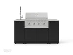 NewAge Outdoor Kitchens Outdoor Grill Island Stainless-Steel 5-Piece Cabinet Set with Sink, 1 Door, Grill Cabinet, Performance Grill and Stainless Steel Countertop 