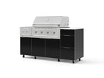 NewAge Outdoor Kitchens Outdoor Grill Island Aluminum 6-Piece Cabinet Set with Casters and 3-Drawer, Grill Cabinet, Performance Grill, Side Burner and Dekton in Aeris Countertop - (Liquid Propane) | Garage Giant 