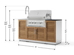 NewAge Outdoor Kitchens Outdoor Grill Island Stainless-Steel 5-Piece Cabinet Set with Sink, 1 Door, Grill Cabinet, Platinum Grill and Stainless Steel Countertop - (Liquid Propane) 