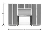 NewAge Garage Cabinets Bold Series 5-Piece Cabinet Set with Locker, RTA Locker, Tool, Wall Cabinets, Slatwall Backsplash, Workbench and Worktop-63037-Garage Giant 