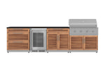 NewAge Outdoor Kitchens Stainless Steel 7-Piece Cabinet Set with 3-Drawer, Bar, Grill Cabinet, Performance Grill, Countertop, and Fridge-71891-Garage Giant 