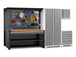 NewAge Garage Cabinets Pro Series 5-Piece Cabinet Set with Tool, Wall Cabinet, Locker, 78 in. Workstation, and Pegboard Accessories Kit-32652-Garage Giant 
