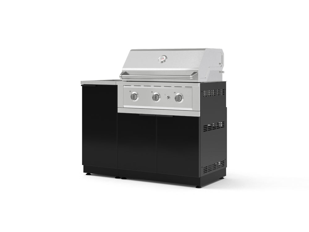 NewAge Outdoor Kitchens Outdoor Grill Island Aluminum 3-Piece Cabinet Set with Sink, Grill Cabinet, and Performance Grill | 76300
