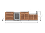 NewAge Outdoor Kitchens Stainless Steel 4-Piece Cabinet Set with 3-Drawer, Bar, Grill Cabinet and Fridge-67904-Garage Giant 