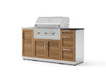 NewAge Outdoor Kitchens Outdoor Grill Island Stainless-Steel Louvered Doors 5-Piece Cabinet Set with Sink, 3 Drawer, Grill Cabinet, Performance Grill and Stainless Steel Countertop - (Liquid Propane) | Garage Giant 