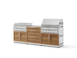 NewAge Outdoor Kitchens Stainless Steel Louvered Doors 6-Piece Cabinet Set with 3 Drawer, Grill Cabinet, Platinum Griddle, Grill and Countertop-75150-Garage Giant 