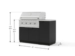 NewAge Outdoor Kitchens Outdoor Grill Island Stainless-Steel 4-Piece Cabinet Set with 1 Door, Grill Cabinet, Performance Grill and Countertop 