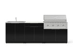 NewAge Outdoor Kitchens Aluminum 5-Piece Cabinet Set with Bar, Grill, Sink Cabinet, Performance Grill, and Countertop - (Natural Gas) 