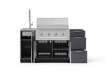 NewAge Outdoor Kitchens Outdoor Grill Island Aluminum 5-Piece Cabinet Set with Sink, 3 Drawer, Grill Cabinet, Performance Grill and Stainless Steel Countertop - (Natural Gas) 