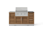 NewAge Outdoor Kitchens Outdoor Grill Island Stainless-Steel Louvered Doors 5-Piece Cabinet Set with Sink, 3 Drawer, Grill Cabinet, Performance Grill and Stainless Steel Countertop - (Natural Gas) 