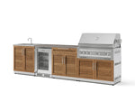 NewAge Outdoor Kitchens Stainless Steel 6-Piece Cabinet Set with Sink, Bar, Grill Cabinet, Platinum Grill, Countertop and Fridge-72113-Garage Giant 