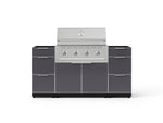 NewAge Outdoor Kitchens Outdoor Grill Island Aluminum 6-Piece Cabinet Set with 3 Drawers, Grill Cabinet, Performance Grill and Countertops - (Natural Gas) 