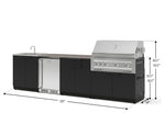 NewAge Outdoor Kitchens Stainless Steel 6-Piece Cabinet Set with Sink, Bar, Grill Cabinet, Platinum Grill, Countertop and Stainless Steel Door Fridge-73817-Garage Giant 