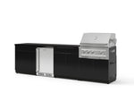 NewAge Outdoor Kitchens Aluminum 7-Piece Cabinet Set with 3-Drawer, Bar, Grill Cabinet, Platinum Grill, Countertops and Stainless Steel Door Fridge-73575-Garage Giant 