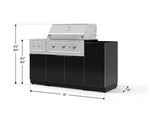 NewAge Outdoor Kitchens Outdoor Grill Island Aluminum 6-Piece Cabinet Set with 1-Door, Grill Cabinet, Performance Grill, Side Burner and Countertop - (Liquid Propane) 