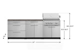 NewAge Outdoor Kitchens Stainless-Steel 5-Piece Cabinet Set with 3 Drawer, 2-Door with Drawer, Grill Cabinet, Platinum Grill and Countertop-71337-Garage Giant 