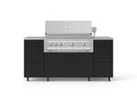 NewAge Outdoor Kitchens Outdoor Grill Island Stainless-Steel 6-Piece Cabinet Set with Casters 3 Drawers, Grill Cabinet, Platinum Grill, Countertops 