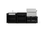 NewAge Outdoor Kitchens Stainless-Steel 5-Piece Cabinet Set with Bar, Sink, Grill Cabinet, Platinum Grill, and Countertop-73393-Garage Giant 