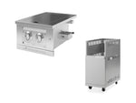 NewAge Outdoor Kitchens Stainless Steel Platinum Dual Side Burner with Cart and Casters-66286-Garage Giant 
