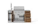 NewAge Outdoor Kitchens Outdoor Grill Island Stainless-Steel Louvered Doors 5-Piece Cabinet Set with Sink, 3 Drawer, Grill Cabinet, Performance Grill and Stainless Steel Countertop-75574-Garage Giant 
