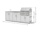 NewAge Outdoor Kitchens Stainless-Steel 5-Piece Cabinet Set with Bar, Sink, Grill Cabinet, Platinum Grill, and Countertop-73438-Garage Giant 
