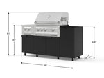 NewAge Outdoor Kitchens Outdoor Grill Island Stainless-Steel 5-Piece Cabinet Set with Casters and 1-Door, Grill Cabinet, Dual Side Burner and Platinum Grill - (Liquid Propane) 