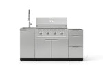 NewAge Outdoor Kitchens Outdoor Grill Island Stainless-Steel 5-Piece Cabinet Set with Sink, 3 Drawer, Grill Cabinet, Performance Grill and Stainless Steel Countertop - (Liquid Propane) 