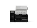 NewAge Outdoor Kitchens Outdoor Grill Island Aluminum 3-Piece Cabinet Set with Sink, Grill Cabinet, and Platinum Grill 
