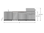 NewAge Outdoor Kitchens Stainless Steel 6-Piece Cabinet Set with Sink, Bar, Grill Cabinet, Platinum Grill, Countertop and Fridge-72073-Garage Giant 