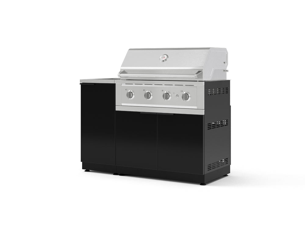 NewAge Outdoor Kitchens Outdoor Grill Island Aluminum 3-Piece Cabinet Set with Sink, Grill Cabinet, and Performance Grill | 76301