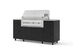 NewAge Outdoor Kitchens Outdoor Grill Island Stainless-Steel 6-Piece Cabinet Set with Casters 3 Drawers, Grill Cabinet, Platinum Grill, Countertops | 74379 