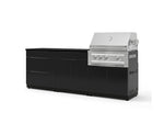 NewAge Outdoor Kitchens Aluminum 5-Piece Cabinet Set With 3 Drawer, Bar, Grill Cabinet, Platinum Grill and Countertop-73309-Garage Giant 