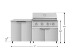 NewAge Outdoor Kitchens Stainless Steel 4-Piece Cabinet Set with Caster and 2 Door, Grill Cabinet, Performance Grill, Countertop-72527-Garage Giant 