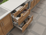 NewAge Outdoor Kitchens Stainless Steel Louvered Doors 6-Piece Cabinet Set with 3 Drawer, Grill Cabinet, Platinum Griddle, Grill and Countertop-75173-Garage Giant 
