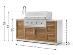 NewAge Outdoor Kitchens Outdoor Grill Island Stainless-Steel Louvered Doors 5-Piece Cabinet Set with Sink, 3 Drawer, Grill Cabinet, Performance Grill and Stainless Steel Countertop - (Liquid Propane) 