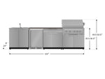 NewAge Outdoor Kitchens Stainless Steel 6-Piece Cabinet Set with Sink, Bar, Grill Cabinet, Platinum Grill, Countertop and Fridge-72076-Garage Giant 