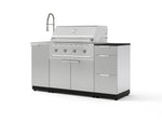 NewAge Outdoor Kitchens Outdoor Grill Island Stainless-Steel 5-Piece Cabinet Set with Sink, 3 Drawer, Grill Cabinet, Performance Grill and Stainless Steel Countertop - (Natural Gas) | Garage Giant 