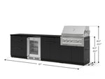 NewAge Outdoor Kitchens Stainless Steel 7-Piece Cabinet Set with 3-Drawer, Bar, Grill Cabinet, Platinum Grill, Countertop, and Glass Door Fridge-73611-Garage Giant 