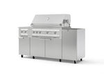 NewAge Outdoor Kitchens Outdoor Grill Island Stainless-Steel 5-Piece Cabinet Set with Casters and 1-Door, Grill Cabinet, Dual Side Burner and Platinum Grill - (Liquid Propane) | Garage Giant 