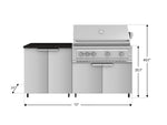 NewAge Outdoor Kitchens Stainless Steel 4-Piece Cabinet Set with Caster and 2 Door, Grill Cabinet, Platinum Grill, Countertop-72461-Garage Giant 