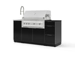 NewAge Outdoor Kitchens Outdoor Grill Island Aluminum 5-Piece Cabinet Set with Sink, 3 Drawer, Grill Cabinet, Platinum Grill and Stainless Steel Countertop - (Liquid Propane) | Garage Giant 