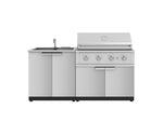 NewAge Outdoor Kitchens Stainless Steel 3-Piece Cabinet Set with Sink Cabinet and Performance Gas Grill-67349-Garage Giant 